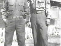 Takashi Manago (right) with friend in Leghorn, Italy. [Courtesy of Dr. Takashi Manago]