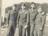 Takashi Manago (on left) and George Maeda (on right) with friends. [Courtesy of Dr. Takashi Manago]