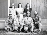 Wisconsin. In the front row, Thomas Taro Higa is second from the right, and Yozo Yamamoto is second from the left. (1942) [Courtesy of: Thomas Taro Higa Family Collection]