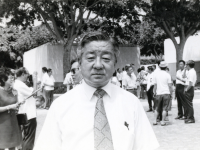 Naoji Yamagata (Co. A) at the 30th Anniversary Convention Memorial Service, held at Punchbowl Cemetery. (June 11, 1972) [Courtesy of: Thomas Taro Higa Family Collection]