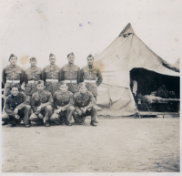 Torpedo Gang” survivors of the USAT Royal T. Frank, who would continue to serve in World War II following the attack. Front Row (L-R): Shizuo Toma (Pahoa), Haruo Yamashita (Olaa), Tokimaru Larry Takamoto (Kona), Yoshio Ogomori (Papaikou); Back Row (L-R): George Taketa (Hilo), Susumu Yoshioka (Papaikou), John Souza (Pepeekeo), Shigeru Ushijima (Hilo), Tsutomu Wakimoto (Hilo) [Photo courtesy: Debbie Shigehara]