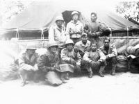 Soldiers gather together for a group photo at Camp McCoy, Wisconsin (Courtesy of Alvin Tsukayama)