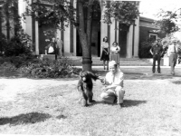 Chester Kuwahara at the Lincoln Park Zoo, Chicago, Illinois. Inscription: Chester Kuwahara & cousin at Lincoln Park Zoo (Courtesy of Alvin Tsukayama)