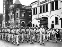 Parade in La Crosse, Wisconsin to promote bond sale. [Courtesy of Janice Uchida Sakoda]