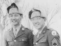 Sgt. Kenneth Yoshiura, S/Sgt. Eugene Kawakami.  [Courtesy of Janice Uchida Sakoda]