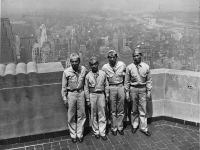 U. Wozumi, Isao Nadamoto, Richard Yamada, and Harold Sugiyama atop the Empire State Building [Courtesy of Ukichi Wozumi]