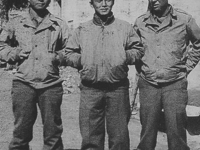 Choriki Shimabuku, Lt. Fred Kanemura, and Uki Wozumi [Courtesy of Ukichi Wozumi]