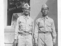 Sam Tomai and Fumi Taniyama during furlough in Madison, Wisconsin, July 1942 [Courtesy of Sandy Tomai Erlandson]