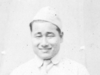 Dr. Yamashiro's Nephew. Camp McCoy Wis. Pvt. George Yamashiro. [Courtesy of Carl Tonaki]