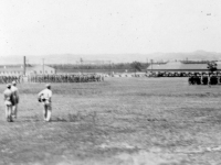 100ds on parade. Camp McCoy Wis. [Courtesy of Carl Tonaki]