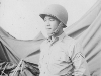 P.F.C. Shunichi Kamisato Kaneohe Oahu Cmp McCoy Wis. 8-8-42. [Courtesy of Carl Tonaki]